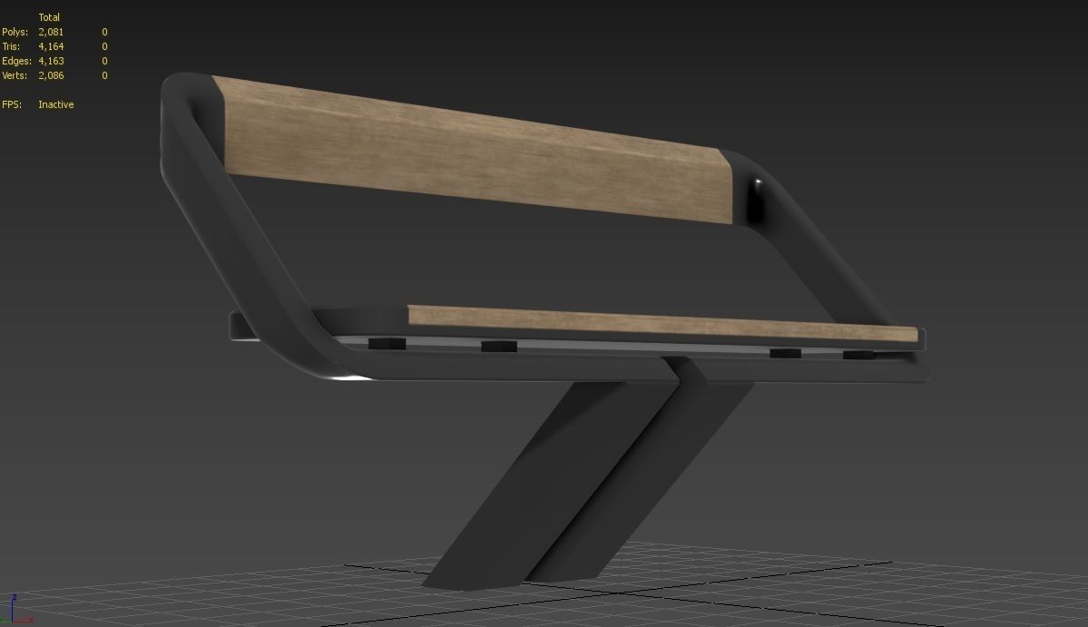 Bench 01 Low-poly 3D model_17