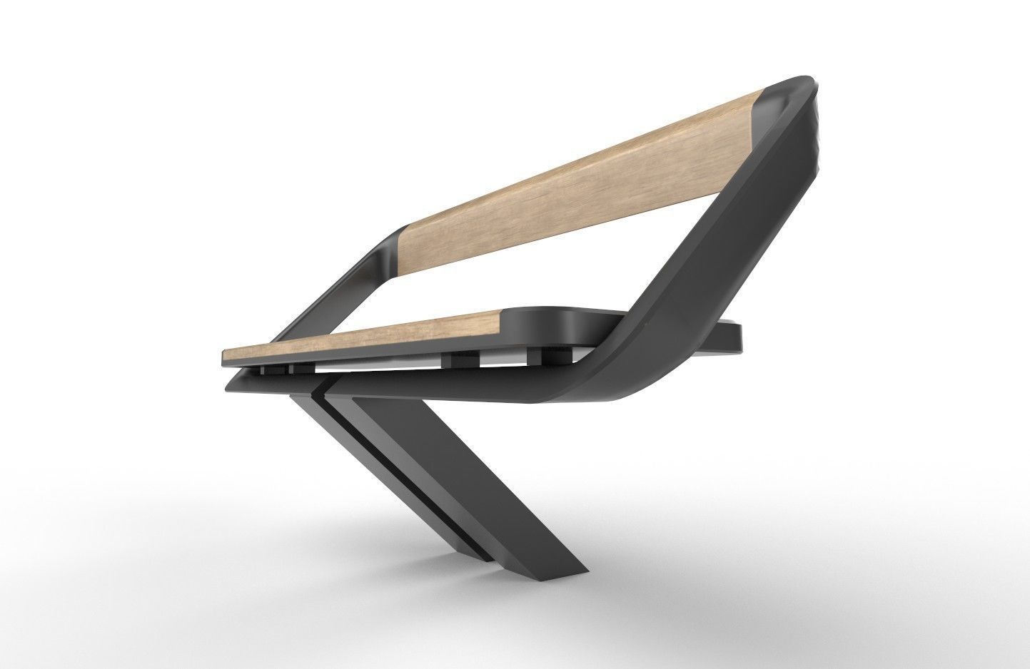 Bench 01 Low-poly 3D model_6