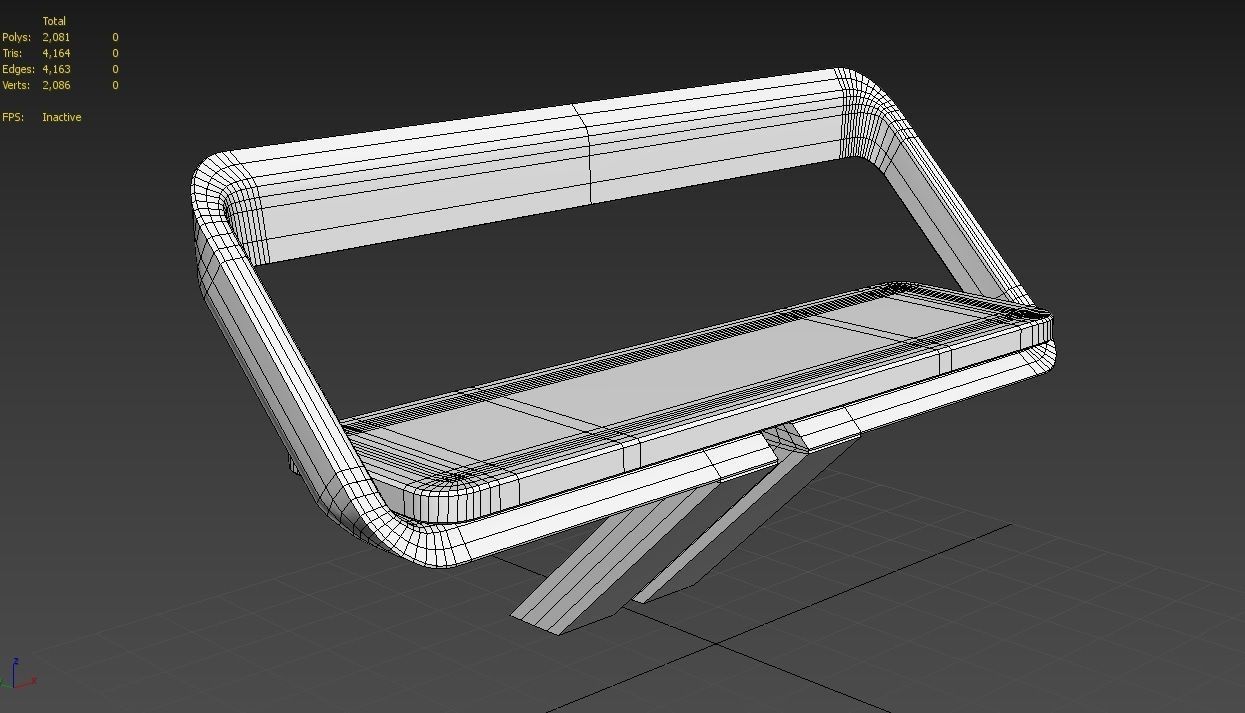 Bench 01 Low-poly 3D model_16