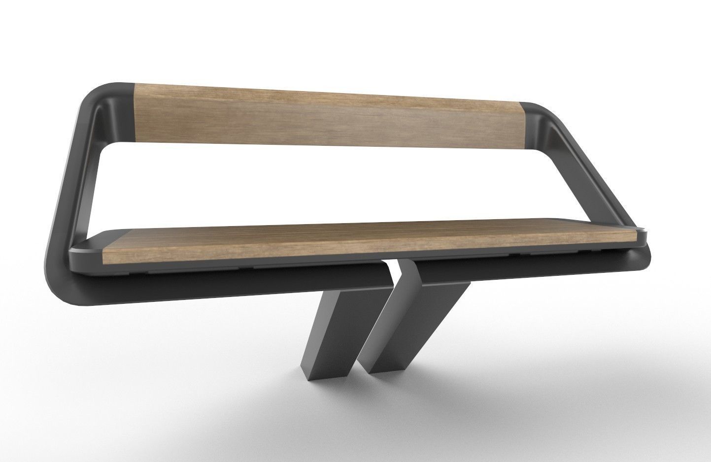 Bench 01 Low-poly 3D model_2