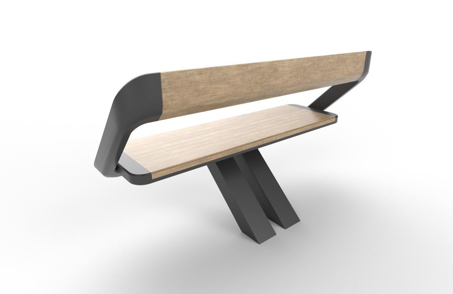 Bench 01 Low-poly 3D model_7