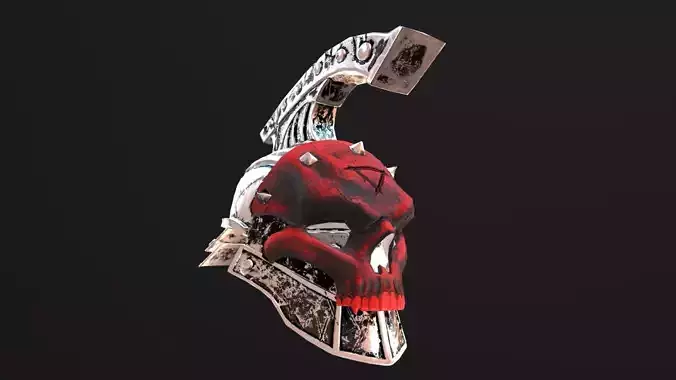 BRUTAL RPG SCULL HELMET PBR Low-poly 3D model