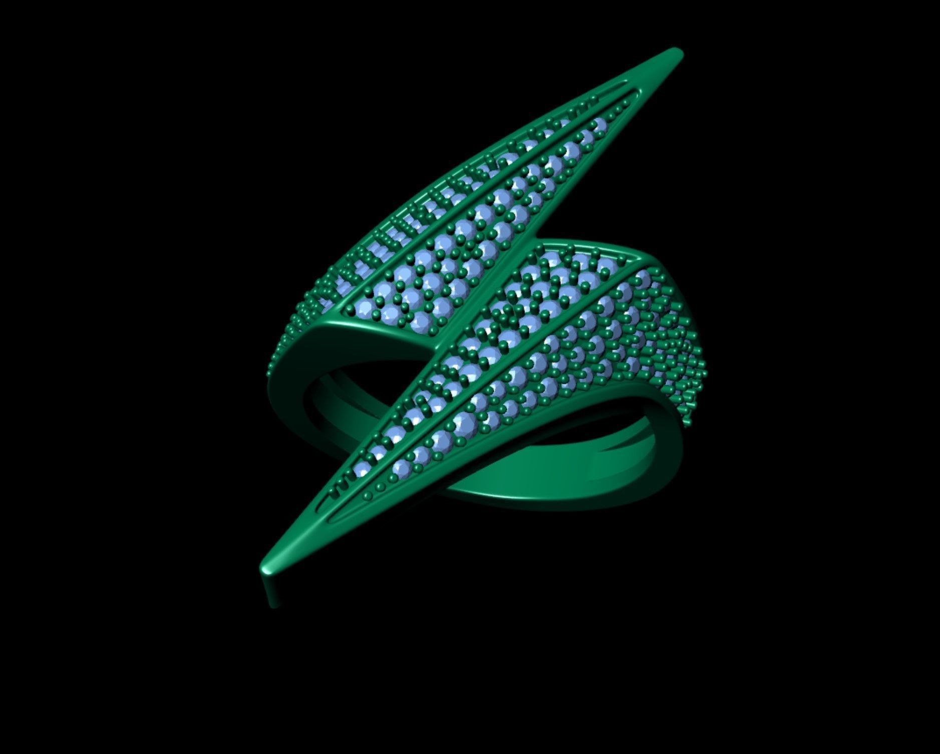 Bolt Lightning Sign Ring  3D print model_10