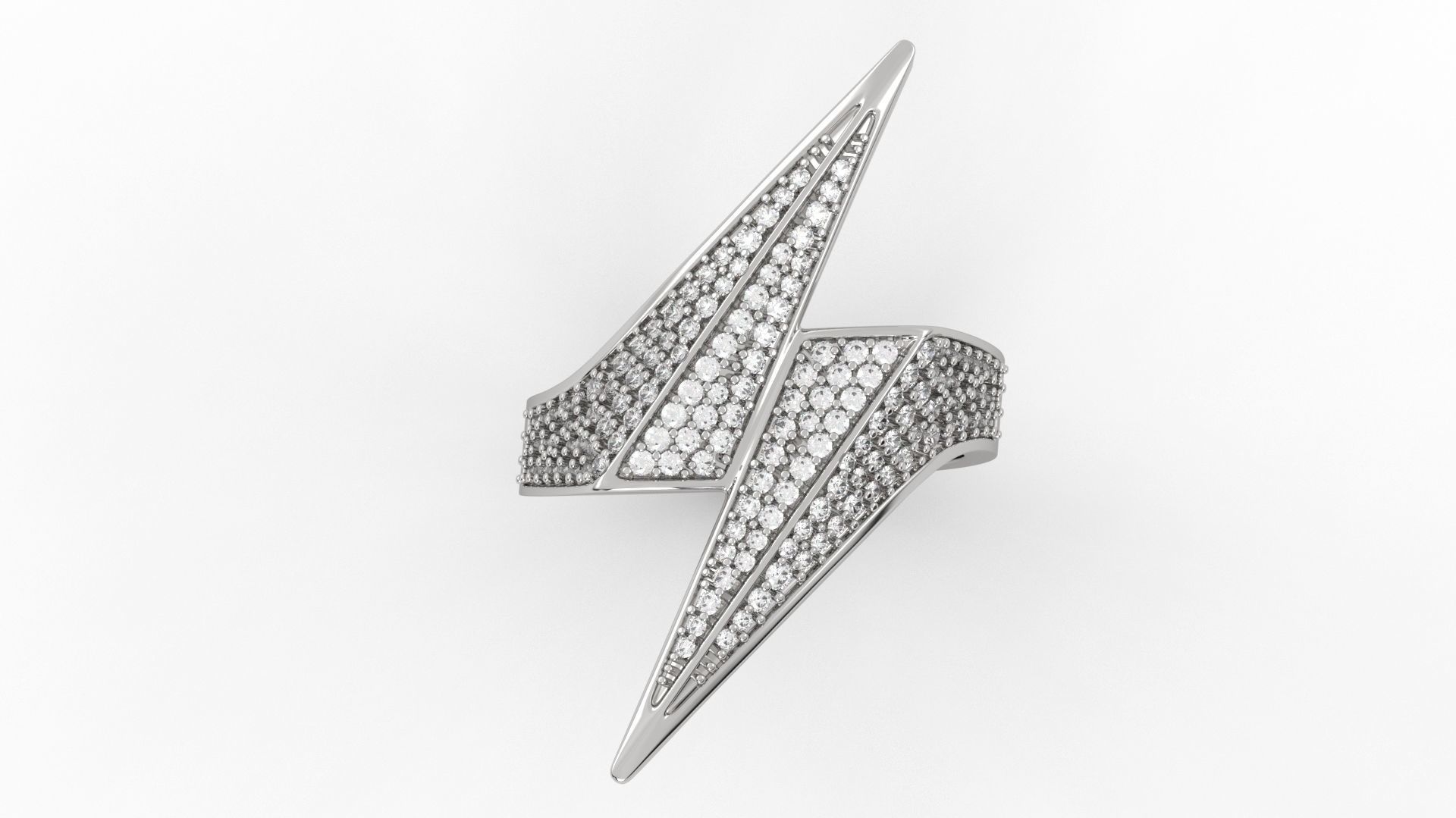 Bolt Lightning Sign Ring  3D print model_3