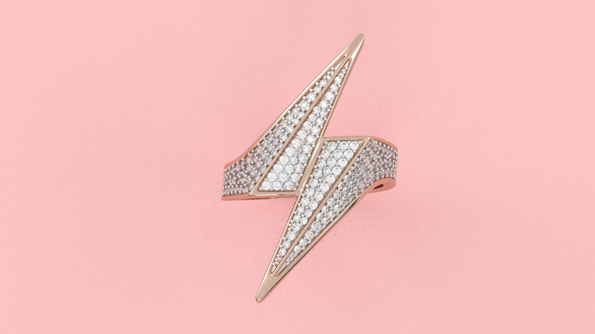 Bolt Lightning Sign Ring  3D print model_5