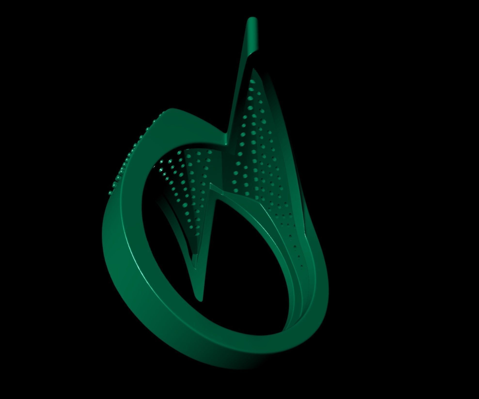Bolt Lightning Sign Ring  3D print model_11