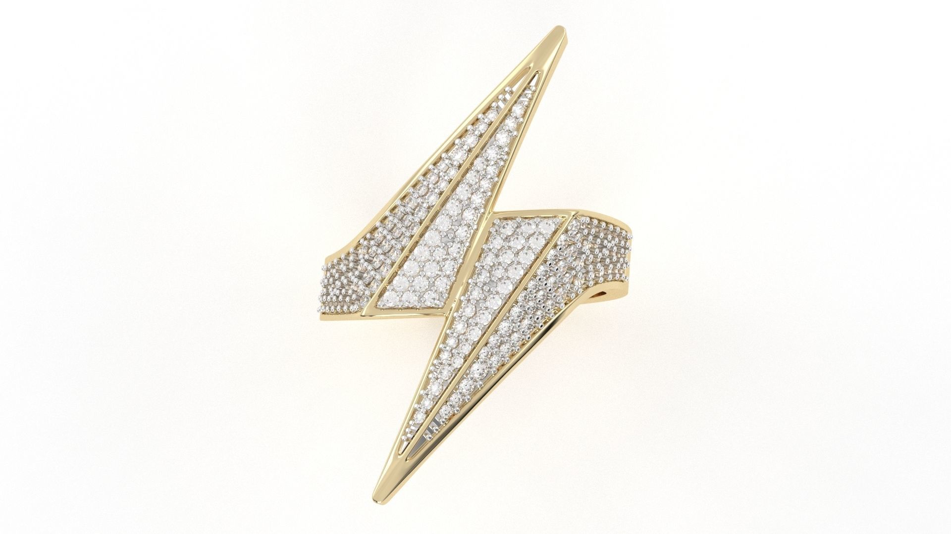 Bolt Lightning Sign Ring  3D print model_7