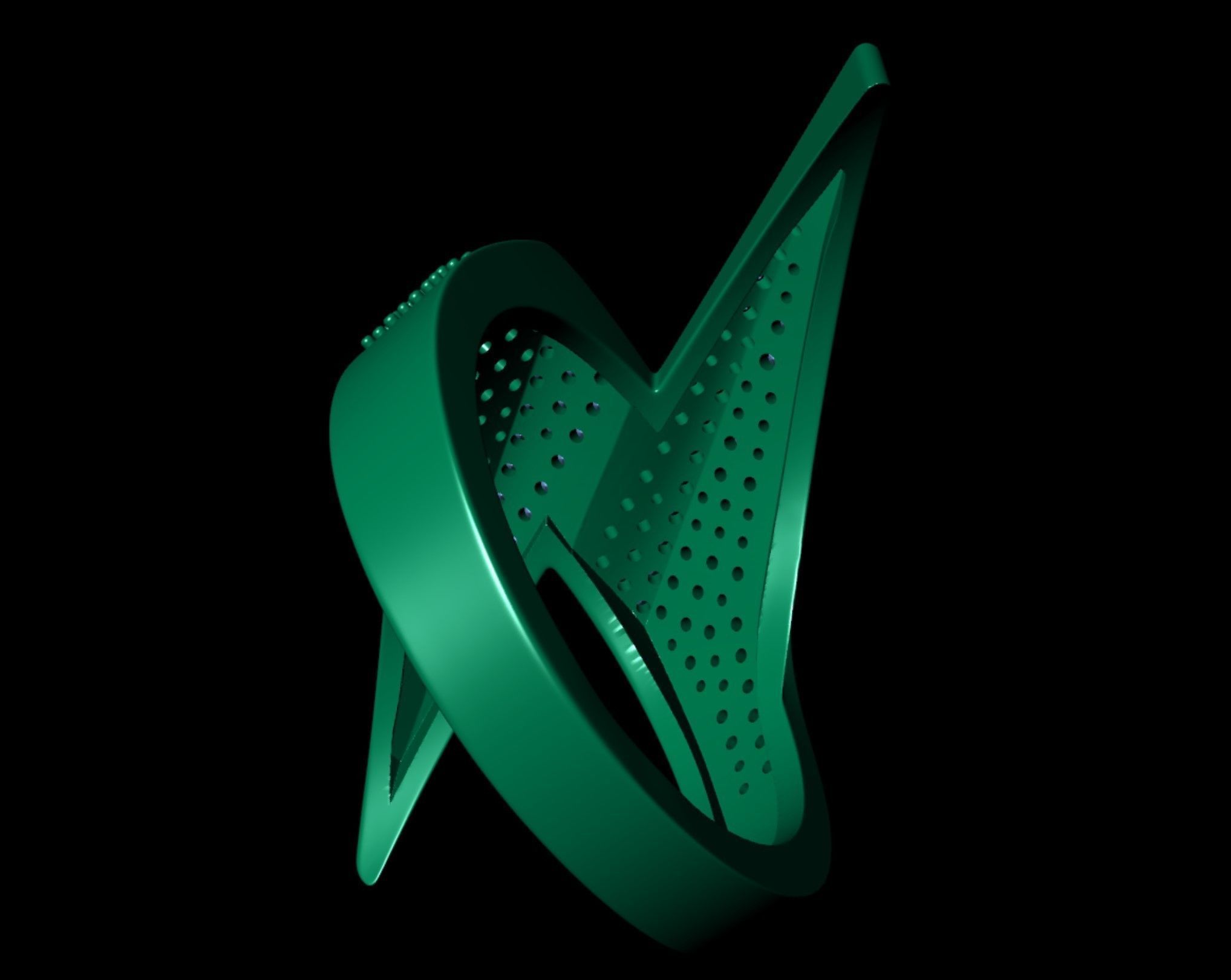 Bolt Lightning Sign Ring  3D print model_12