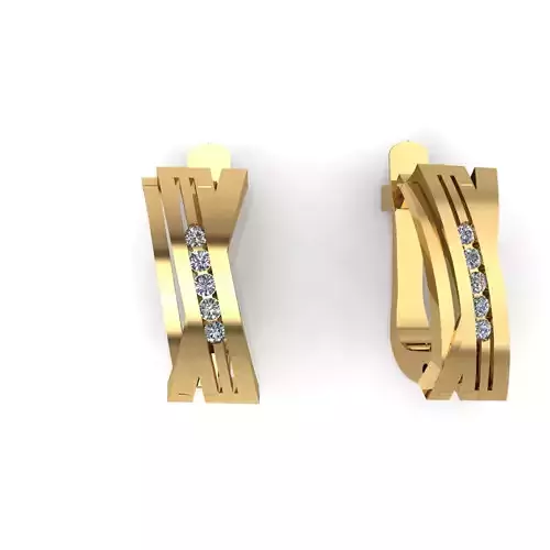Earring with stones for 3D printing gold and silver