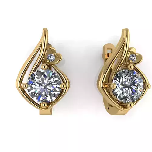 Earring with stones for 3D printing gold and silver