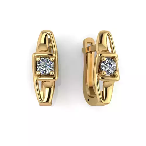 Earring with stones for 3D printing gold and silver