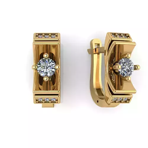 Earring with stones for 3D printing gold and silver