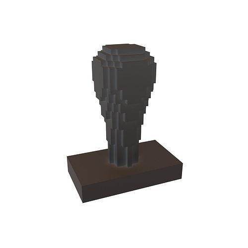 Voxel Rubber Stamp v1 001 Low-poly 3D model