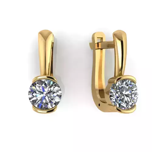 Earring with stones for 3D printing gold and silver