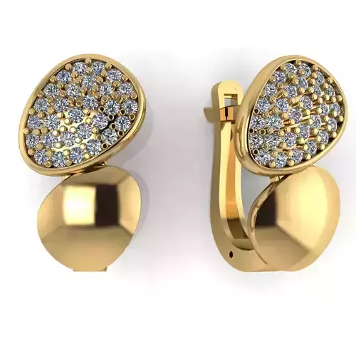 Earring with stones for 3D printing gold and silver