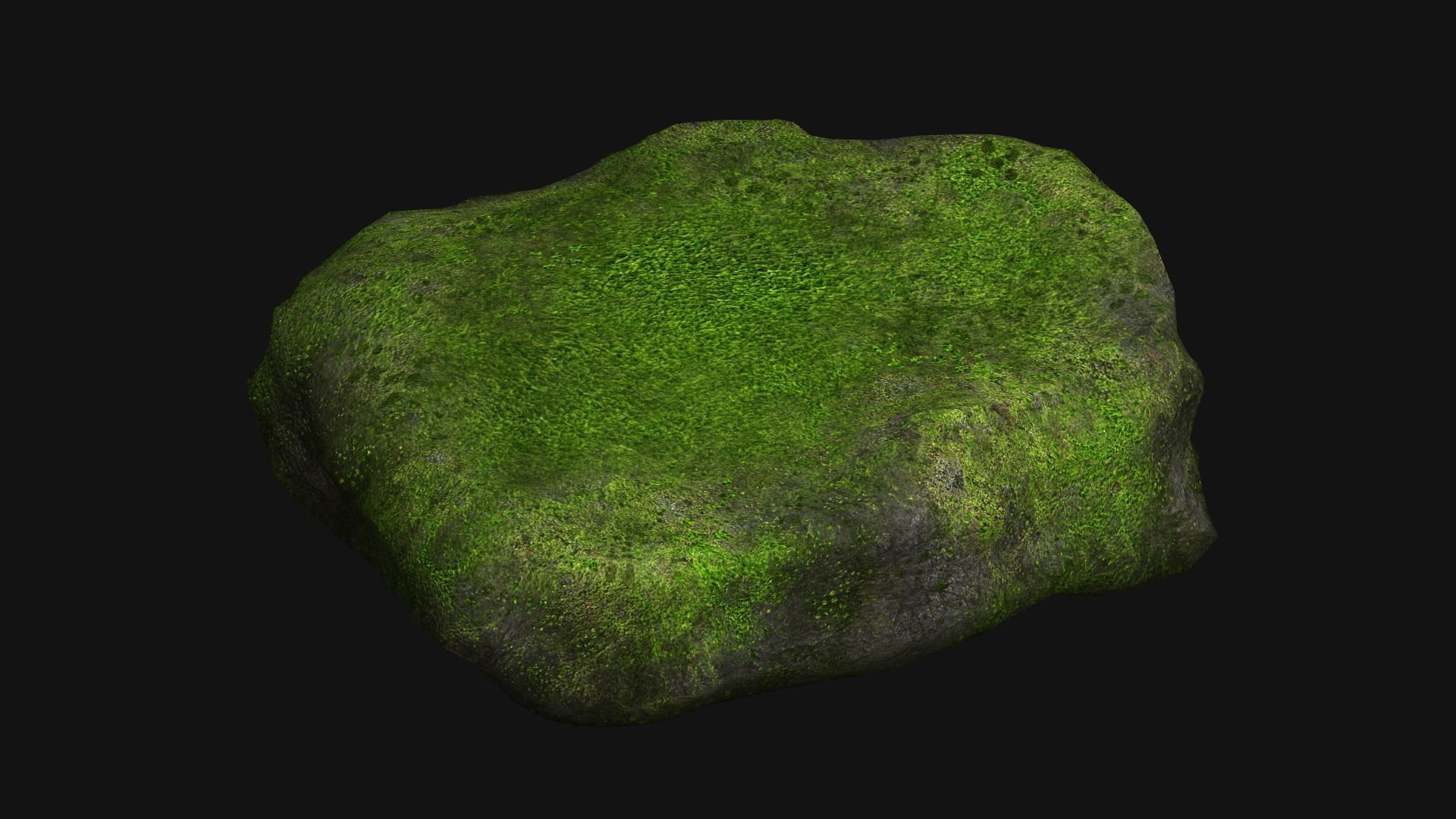 Rock 07 - Moss Low-poly 3D model_3