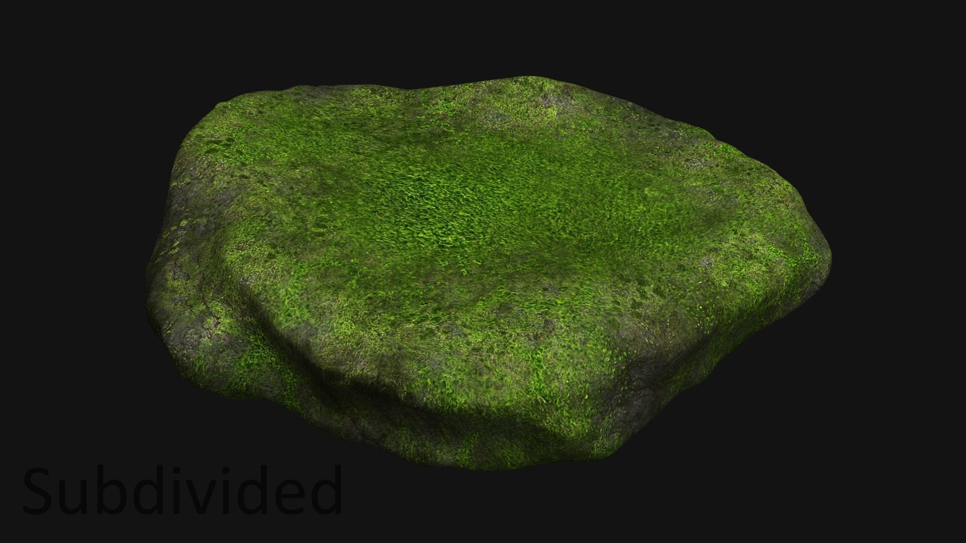 Rock 07 - Moss Low-poly 3D model_7