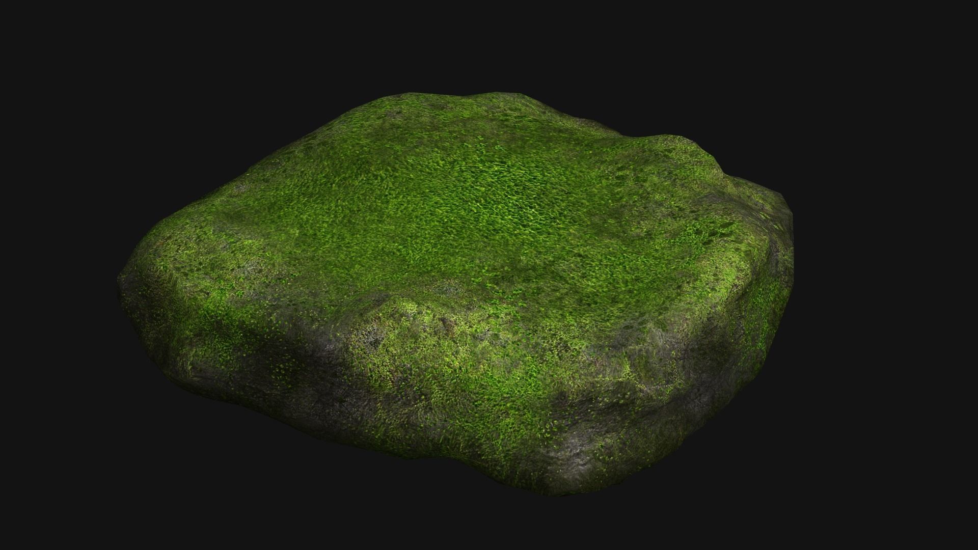 Rock 07 - Moss Low-poly 3D model_2