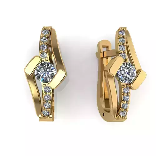 Earring with stones for 3D printing gold and silver