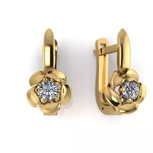 Earring with stones for 3D printing gold and silver