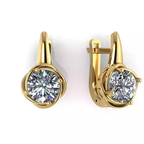 Earring with stones for 3D printing gold and silver