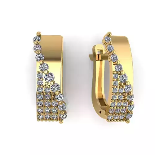 Earring with stones for 3D printing gold and silver