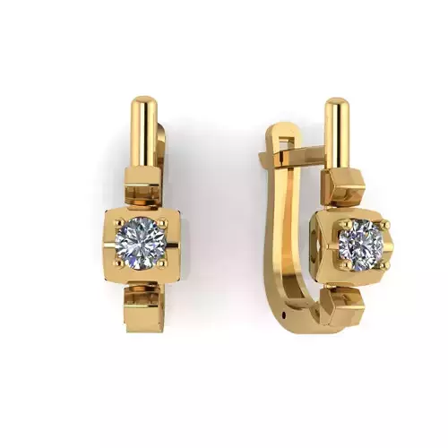 Earring with stones for 3D printing gold and silver