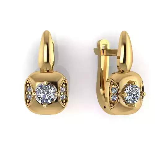 Earring with stones for 3D printing gold and silver