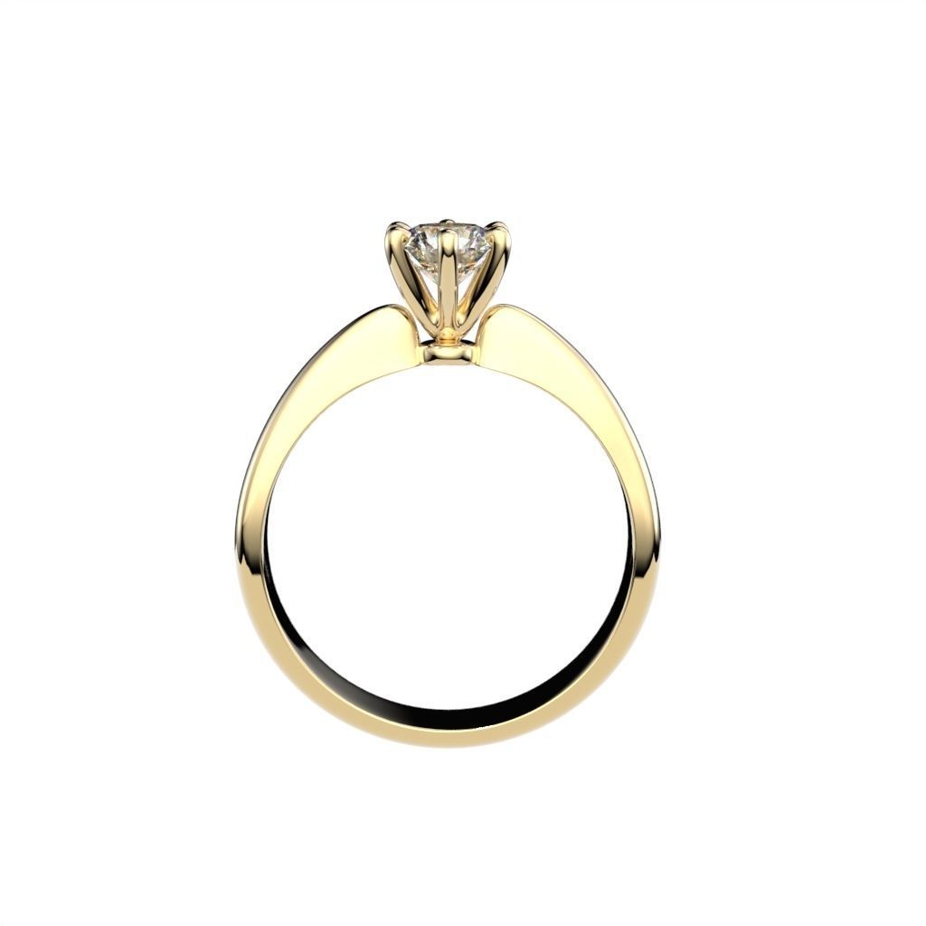 Solitaire rings with crown head N17 3D print model_33