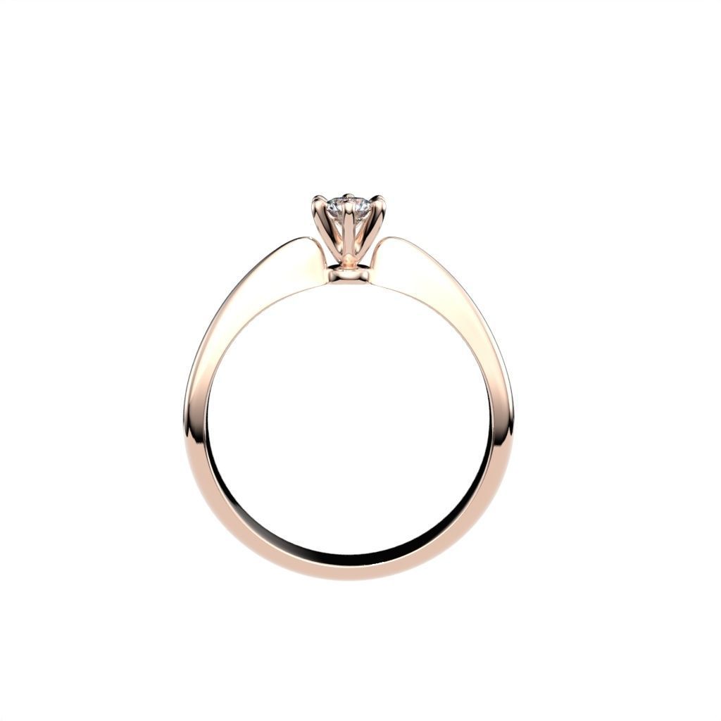 Solitaire rings with crown head N17 3D print model_43