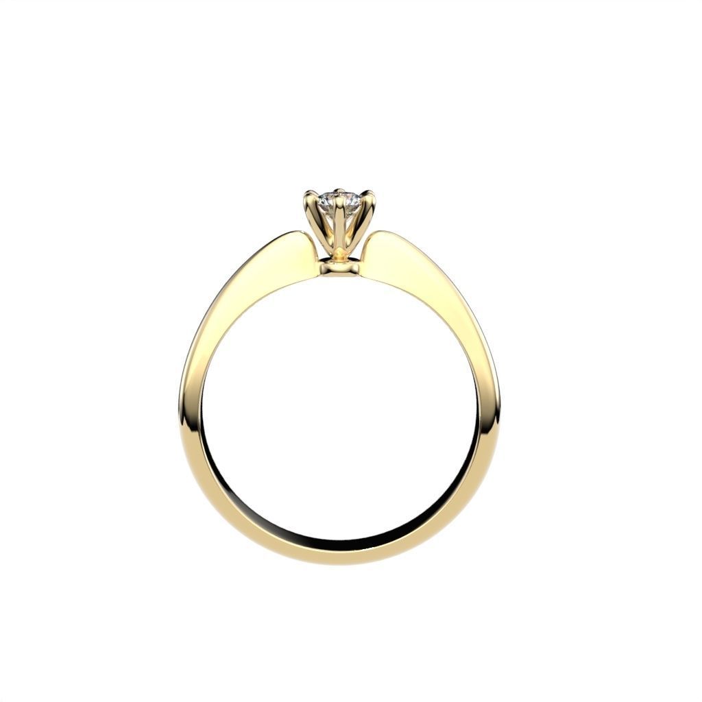 Solitaire rings with crown head N17 3D print model_42
