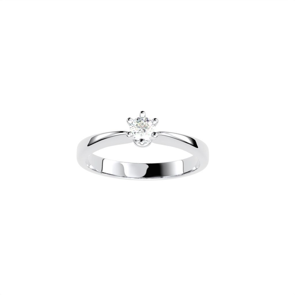 Solitaire rings with crown head N17 3D print model_32