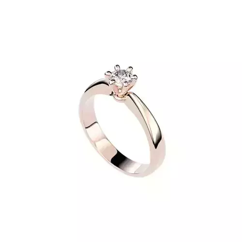 Solitaire rings with crown head N17 3D print model