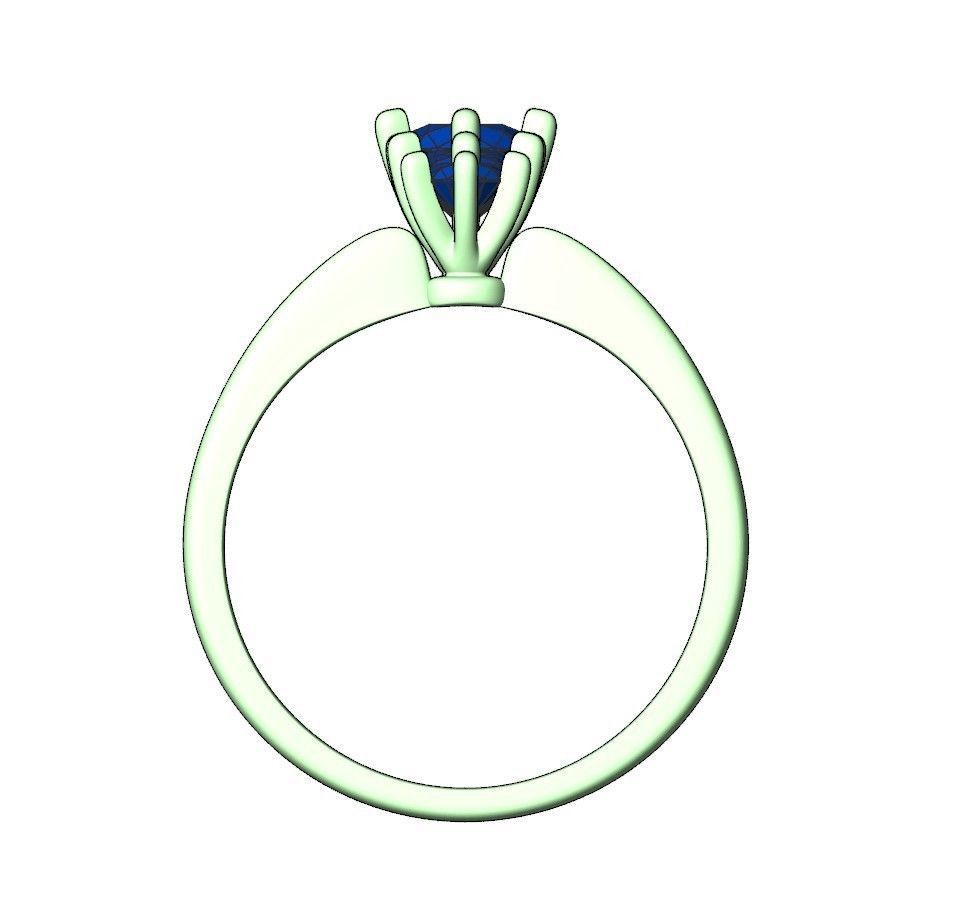 Solitaire rings with crown head N17 3D print model_2
