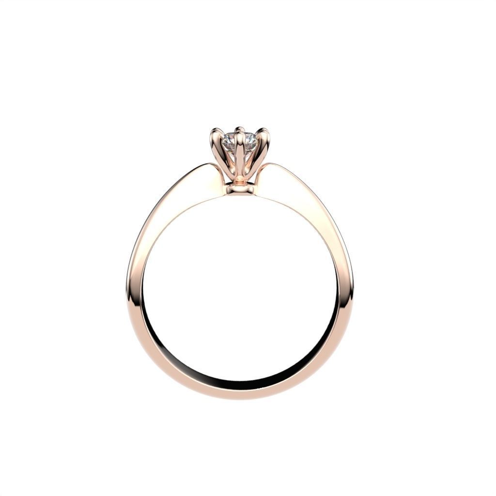 Solitaire rings with crown head N17 3D print model_40