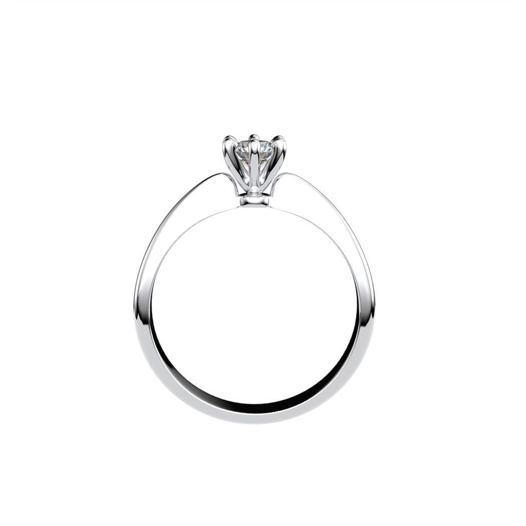 Solitaire rings with crown head N17 3D print model_41