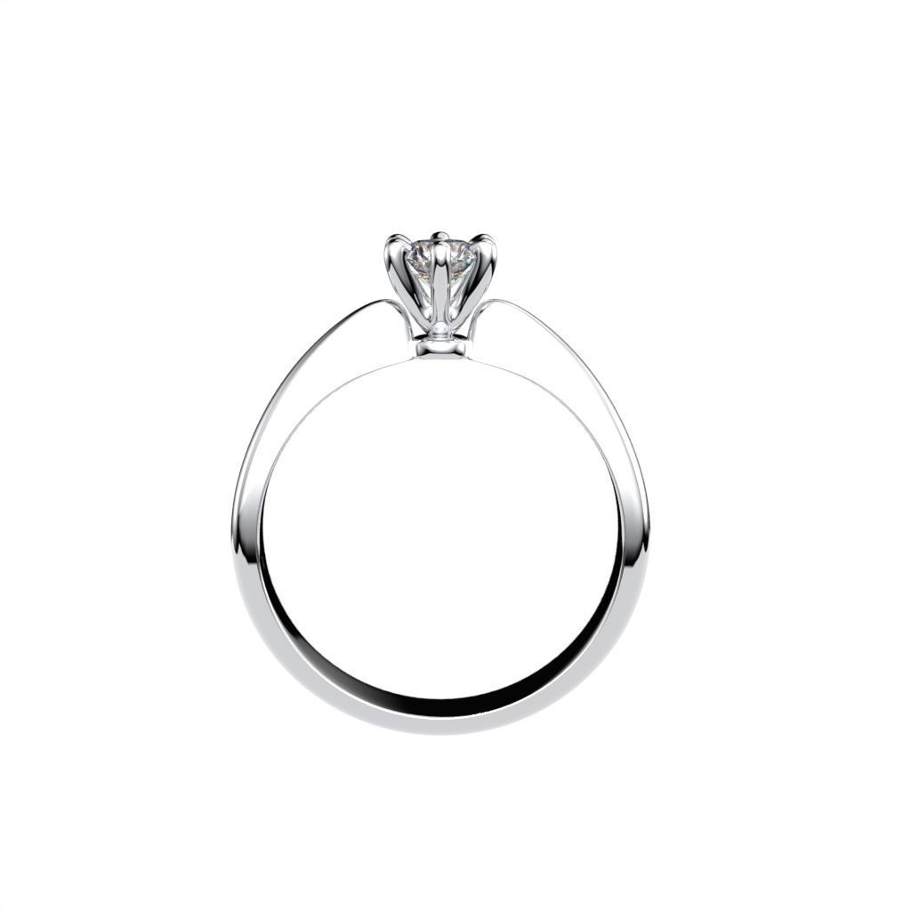 Solitaire rings with crown head N17 3D print model_38