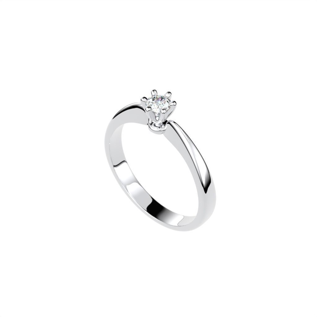 Solitaire rings with crown head N17 3D print model_20