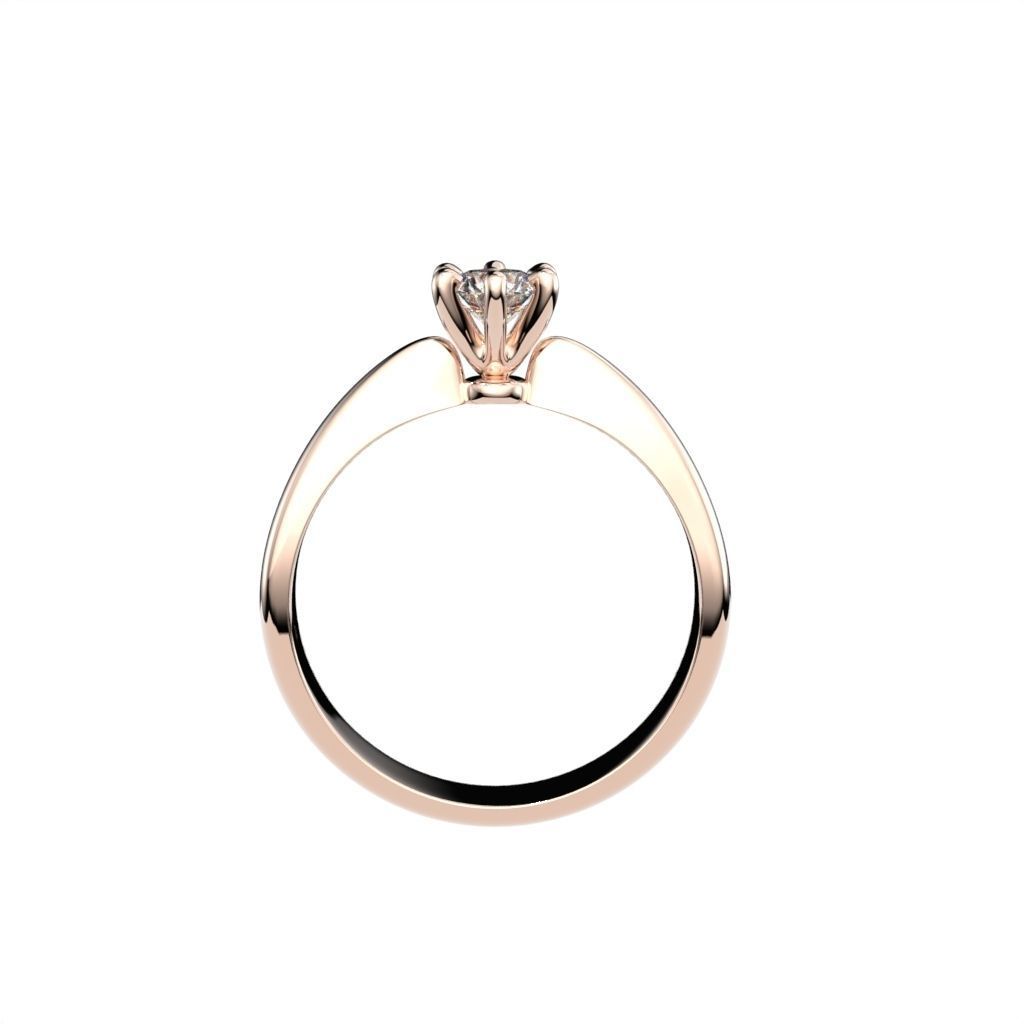 Solitaire rings with crown head N17 3D print model_37