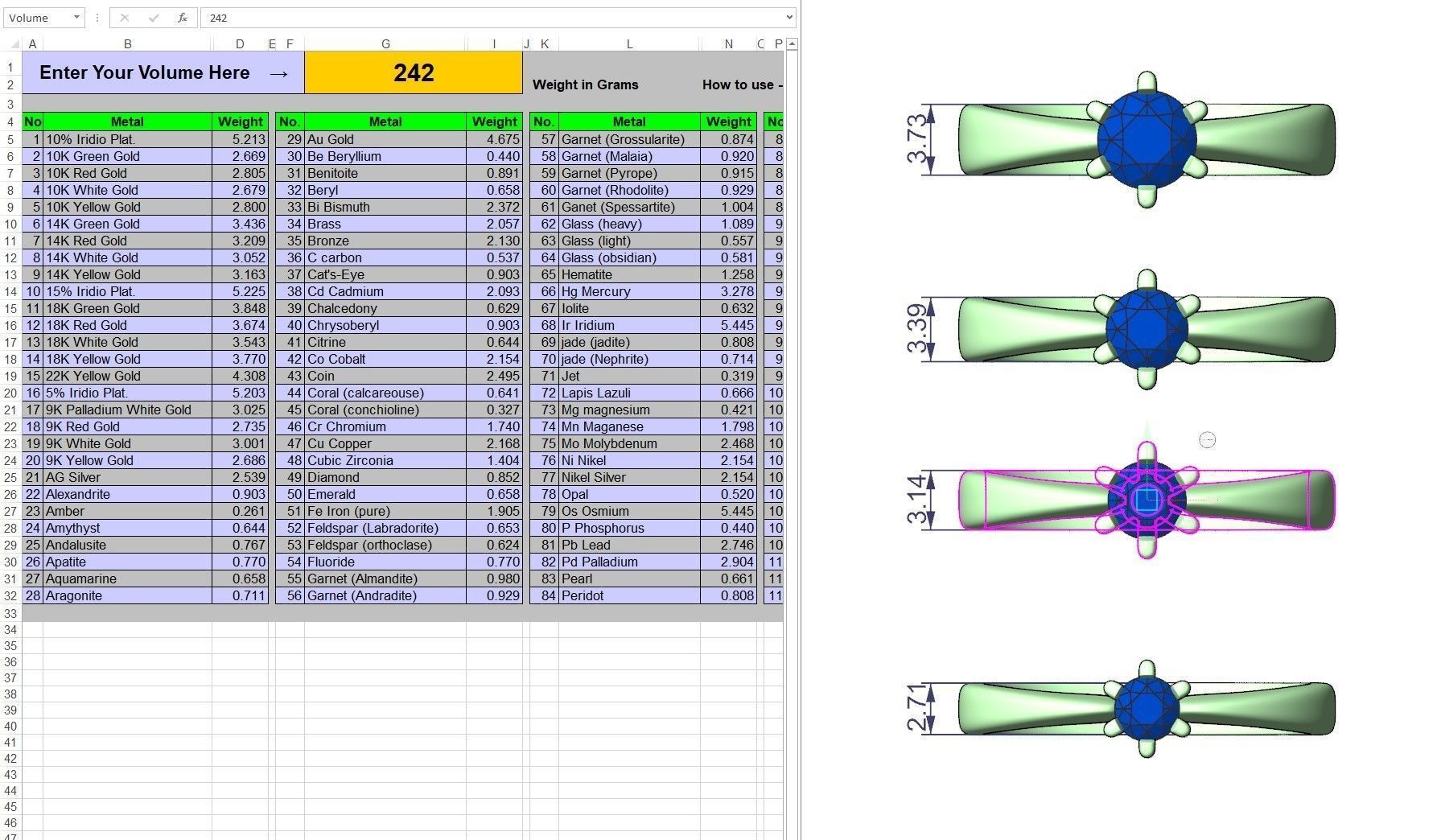 Solitaire rings with crown head N17 3D print model_7