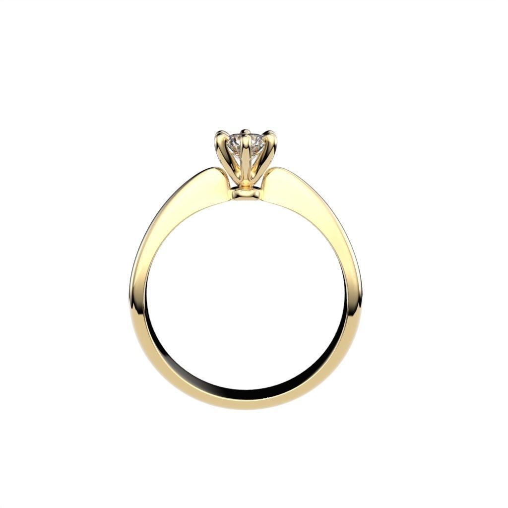Solitaire rings with crown head N17 3D print model_36