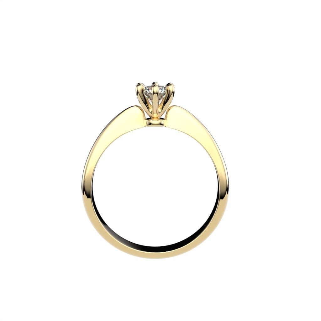 Solitaire rings with crown head N17 3D print model_39