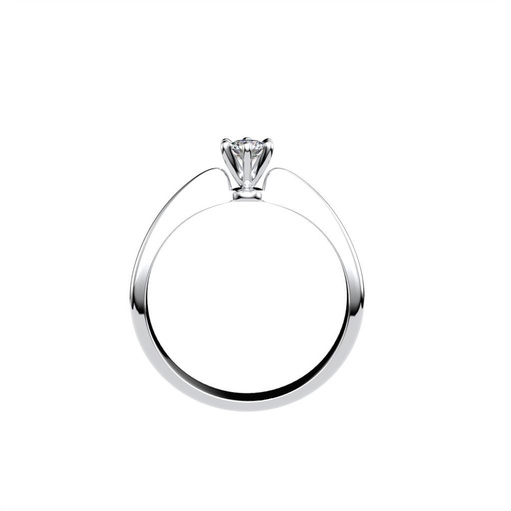 Solitaire rings with crown head N17 3D print model_44