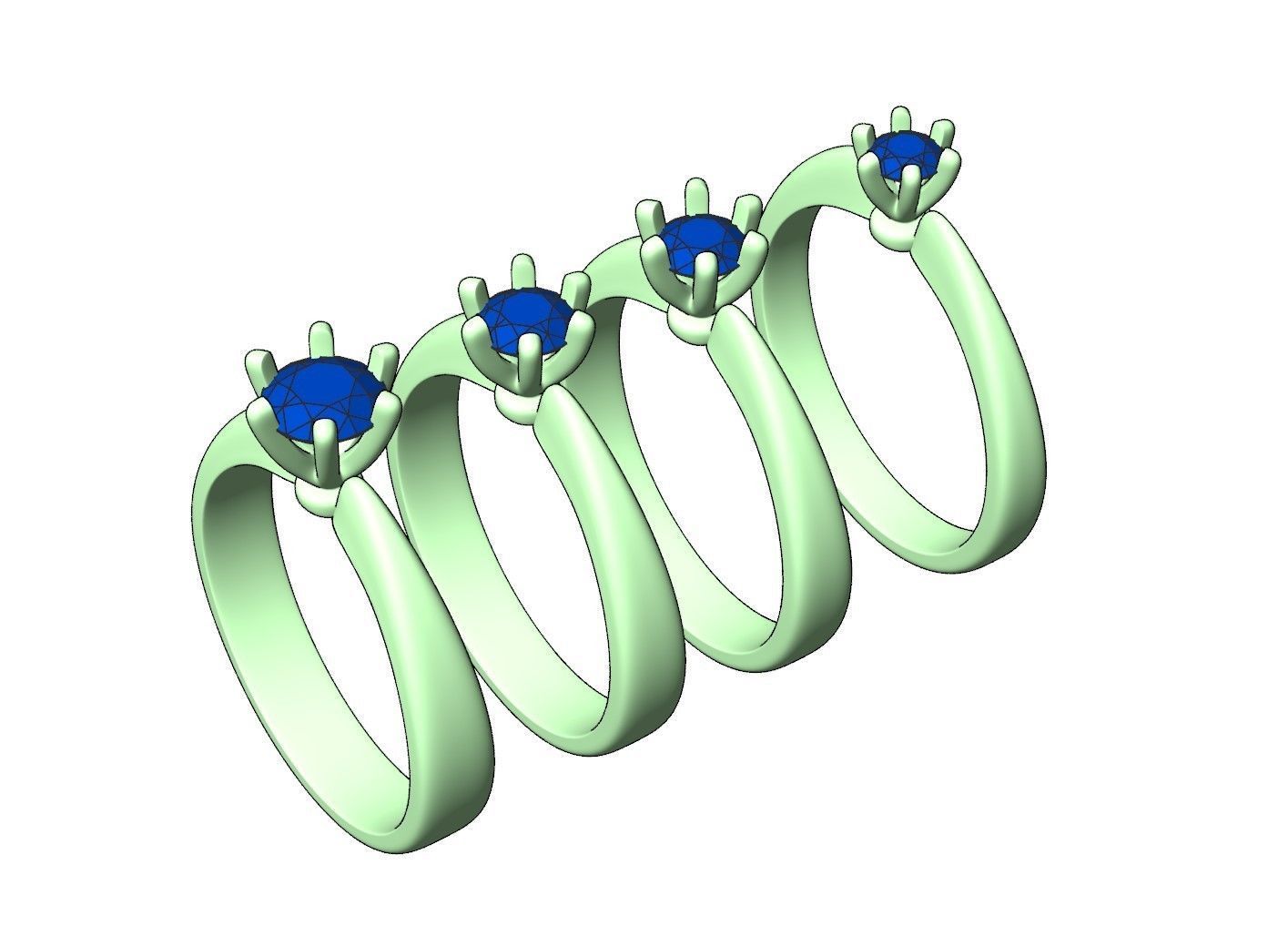 Solitaire rings with crown head N17 3D print model_4