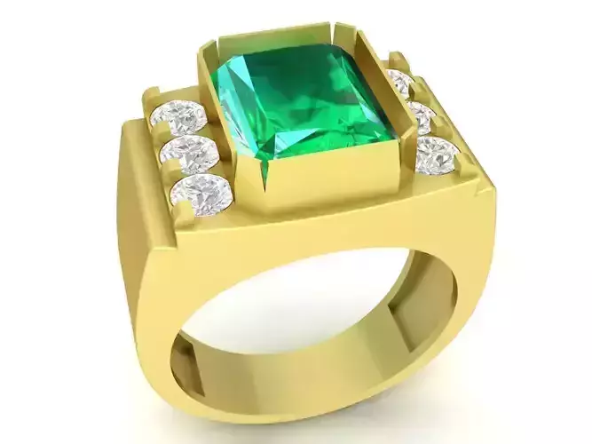 asia lucky emeral diamond men ring 3464