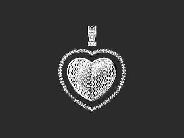 micro pave heart pendent 
