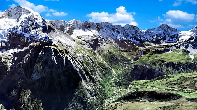 Mountain landscape The Mittaghorn Bernese Alps Switzerland 3D model