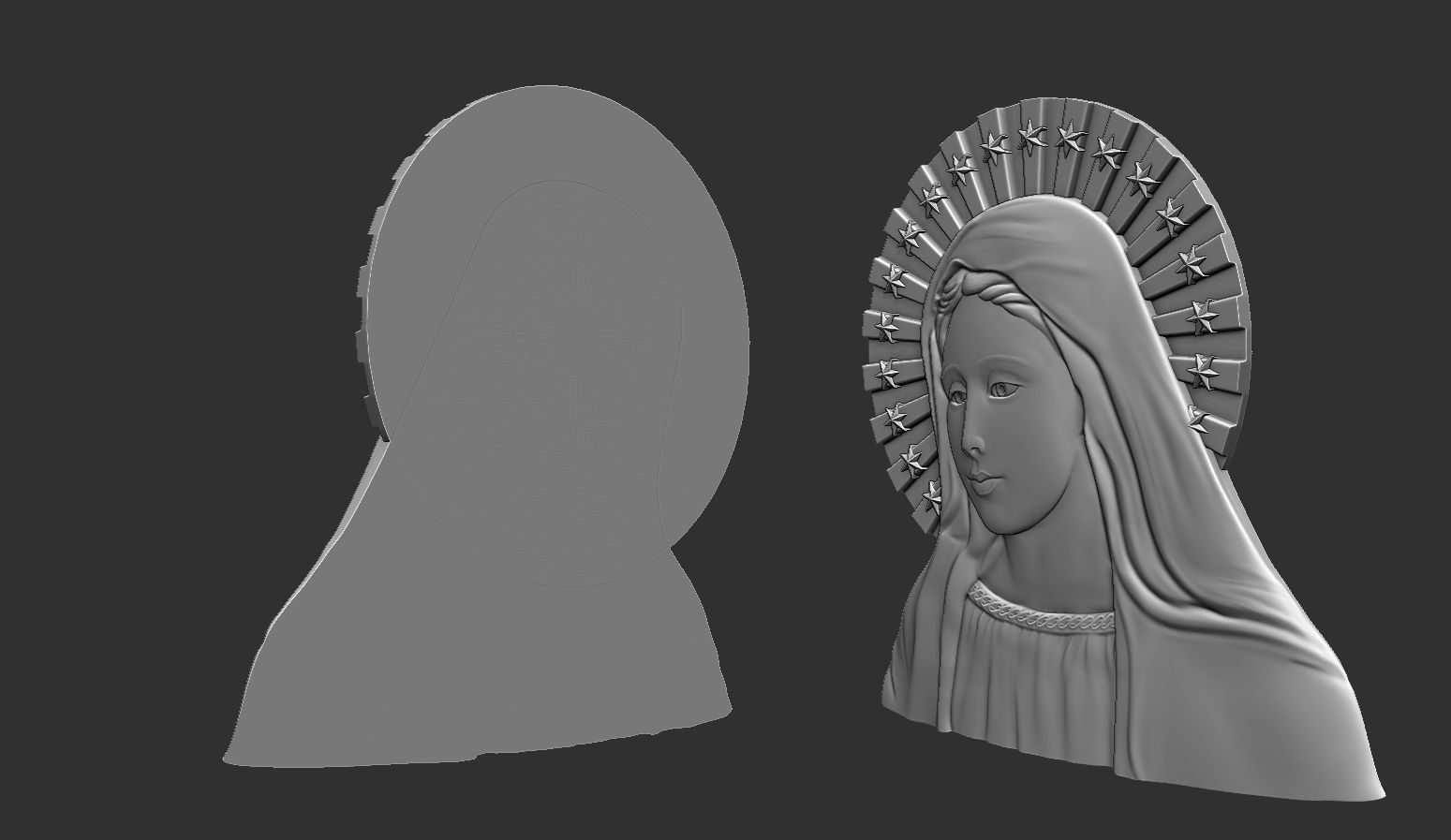 Virgin Mary 4 3D print model_11