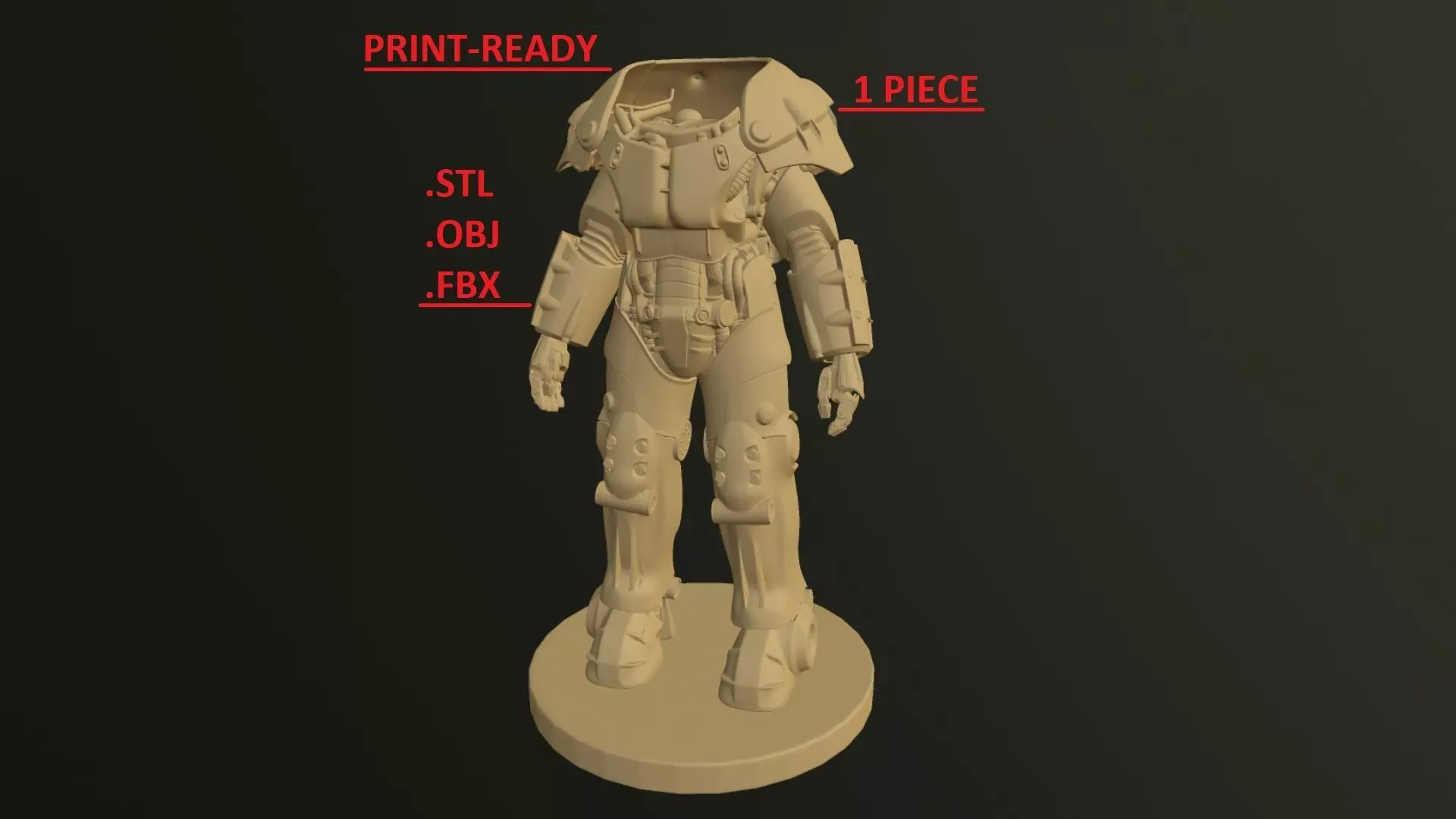 FALLOUT ANCLAVE 4-X-01 POWER ARMOR SCULPTURE 3D model