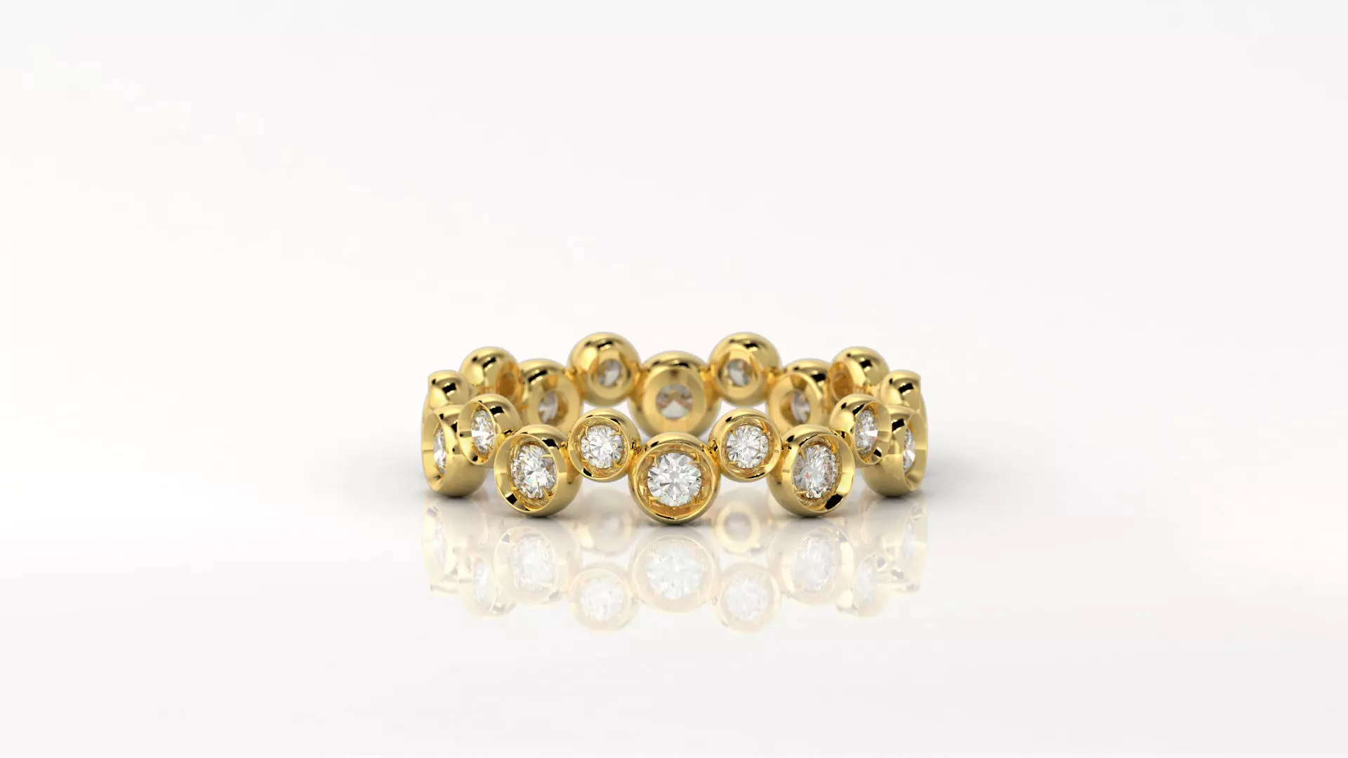 Eternity Round Diamonds Ring 3D model_0